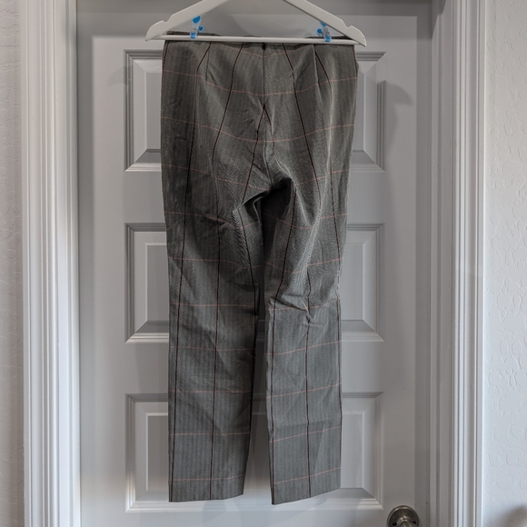 Rag & Bone Simone Pant Grey Burgundy Pink Plaid Skinny Leg Crop Stretch 8 - Picture 4 of 12